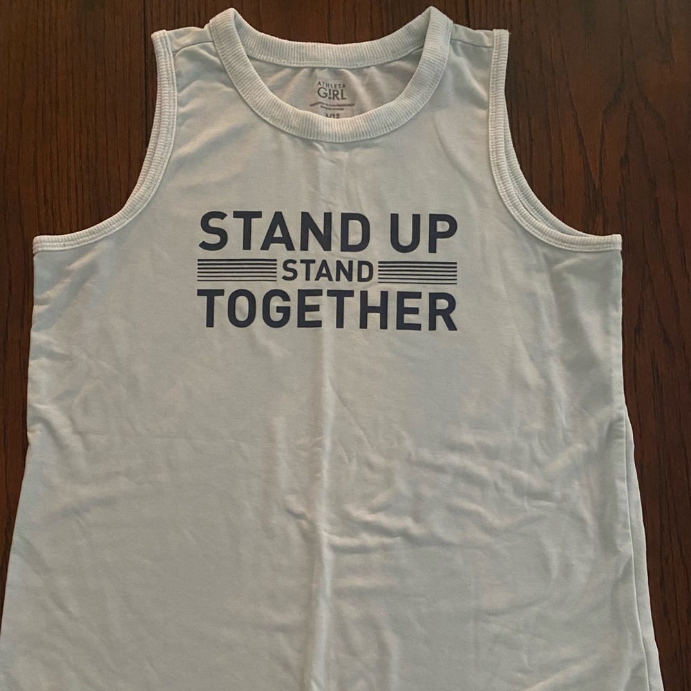 Athleta Girl, light blue knit tank, size 12